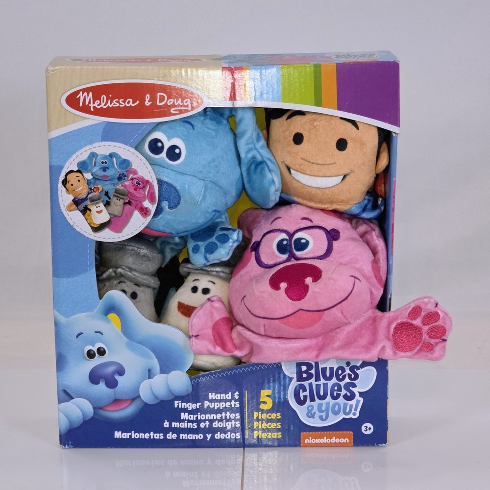 Melissa & Doug Blue's Clues & You Hand & Finger Puppets 5 Pc Set Toy New NIB
